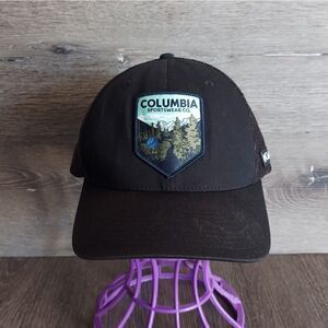 Columbia Spring Grove Fitted Trucker Hat Color: Black w/Patch Logo L/XL Unisex